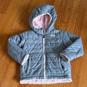 The North Face Kids Puffer Jacket - Blue with Pink Lining